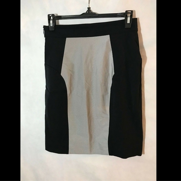 NEW Milly Colorblock Reflective Straight Pencil Skirt‎ Black [SZ 2 ] - Picture 5 of 8